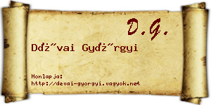 Dévai Györgyi névjegykártya